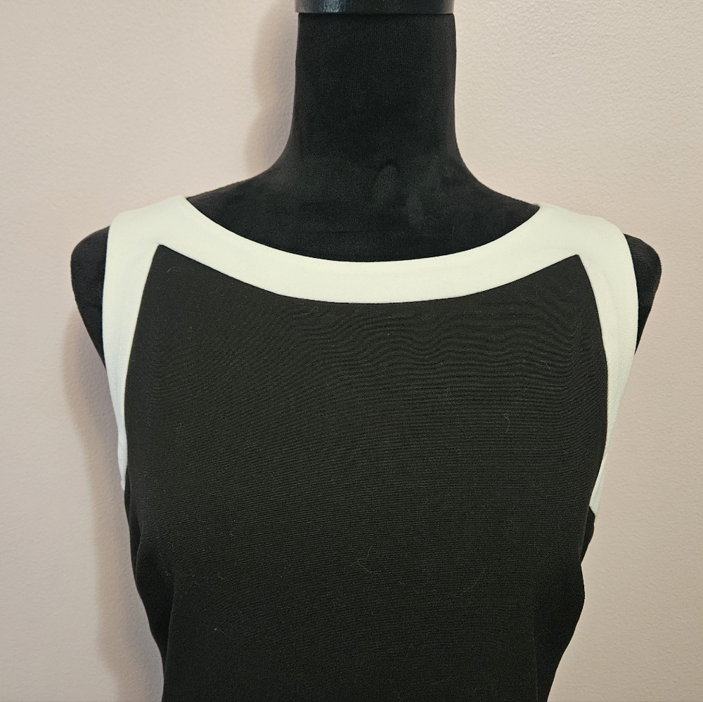 Ralph Lauren Black & White Midi Party Cocktail Sheath Dress 🤍 Size 10 🖤 NWT - Picture 2 of 11